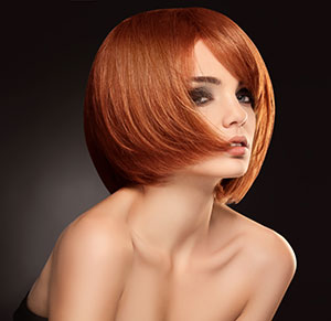 Perfect red bob cut